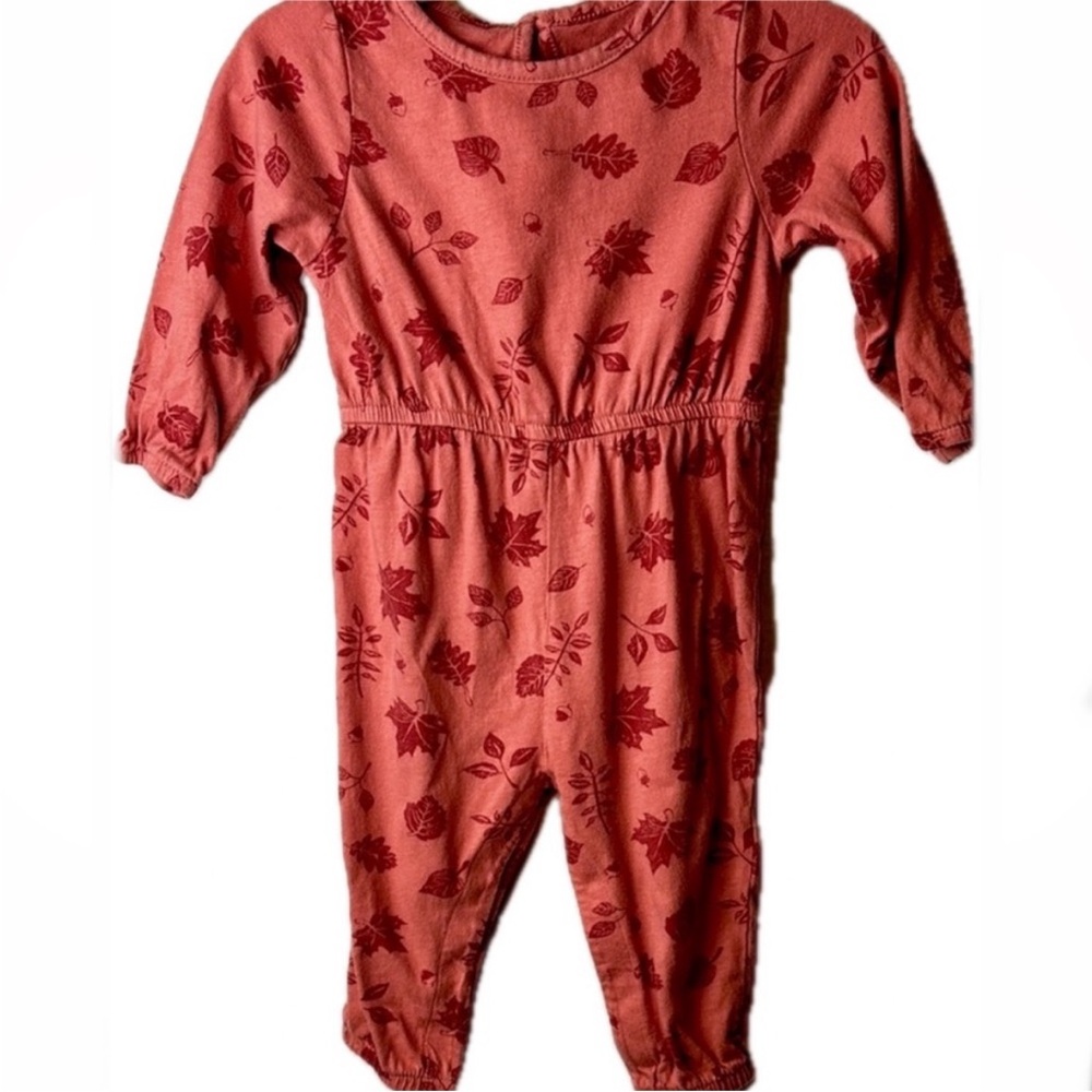 Floral Long Sleeve Baby Jumpsuit Romper 6-12 months Autumn terra-cotta Fall